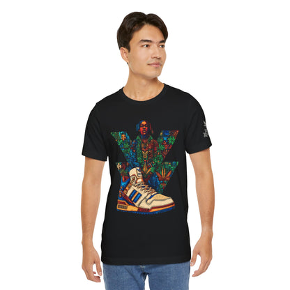 High Roller Trefoil Cannabis Sneaker T-Shirt - Premium 420 Hip-Hop Sneakerhead Street Culture Botanical Art Apparel