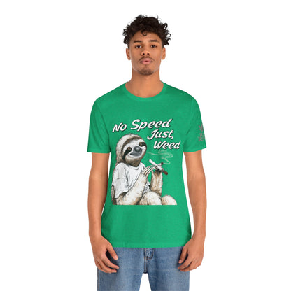 Slow Motion Tee - Premium Airlume Cotton Cannabis Culture Sloth Humor Art