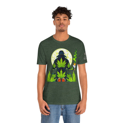 Luxury Gothic Cannabis Vampire T-Shirt - Premium Dark HIGH ROLLER Streetwear - Elevated Nocturnal 420 Fashion
