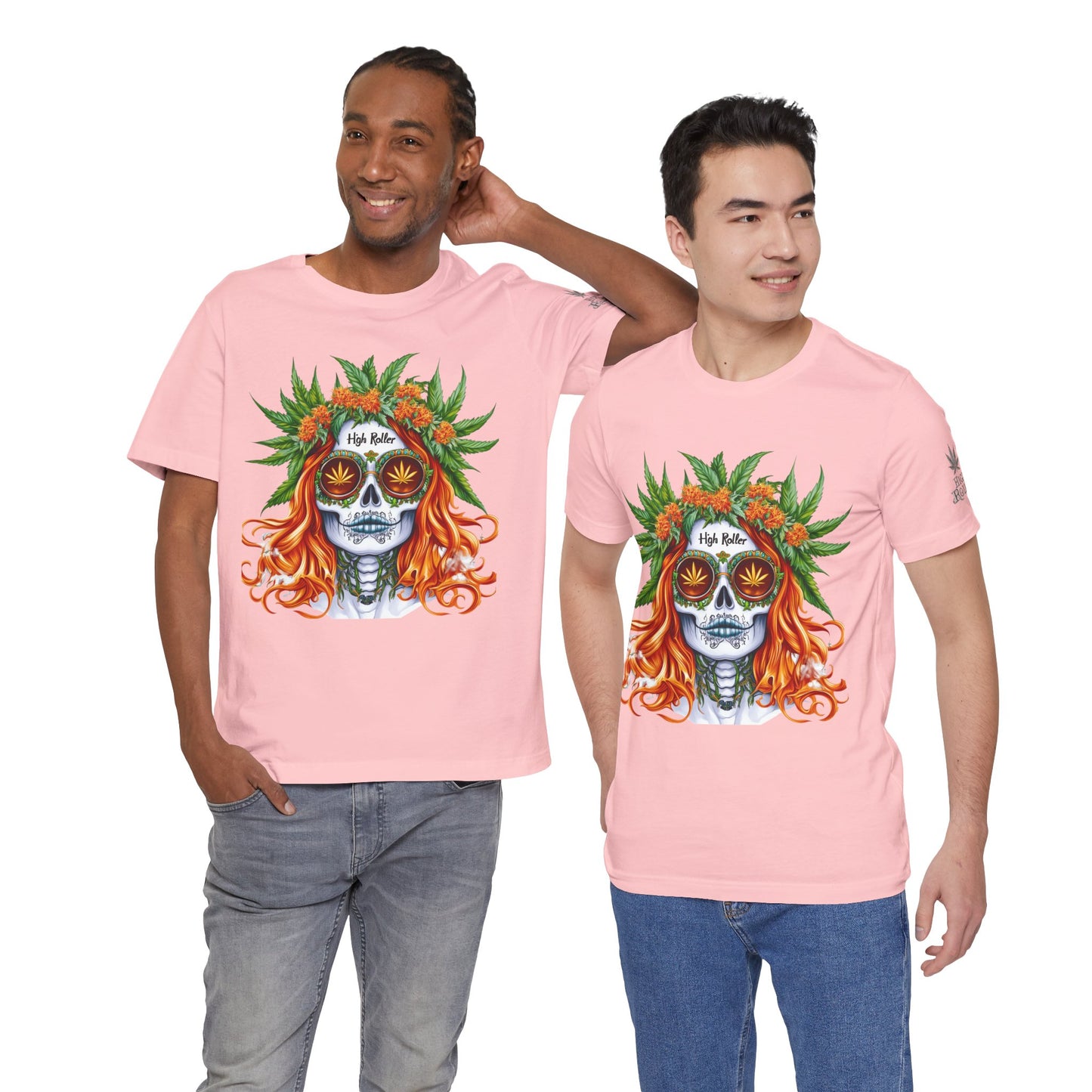 Sugar Skull Cannabis Tee - Day of Dead Art Design | High Roller