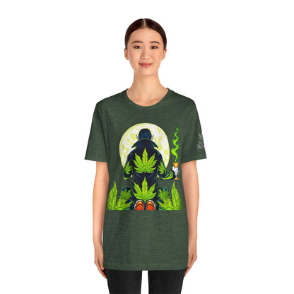 Luxury Gothic Cannabis Vampire T-Shirt - Premium Dark HIGH ROLLER Streetwear - Elevated Nocturnal 420 Fashion
