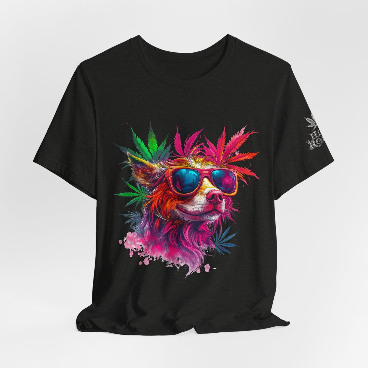 Spectrum Pup Tee - Premium Airlume Cotton Cannabis Culture Psychedelic Dog Art