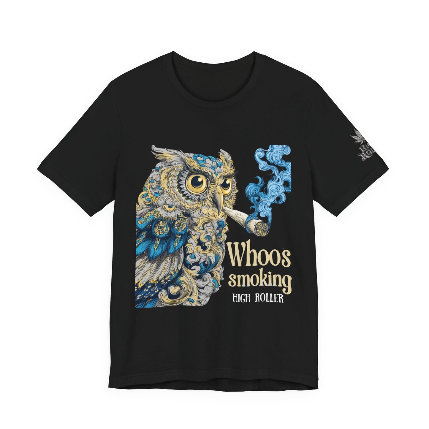 Baroque Owl Tee - Premium Airlume Cotton Cannabis Culture Ornate Bird Art