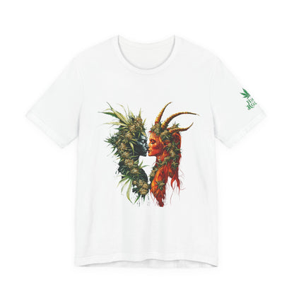 Cannabis Art Dual Face T-Shirt - Premium Unisex Cotton Tee