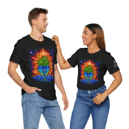Third Eye Awakening Premium Cannabis Culture T-Shirt - Cosmic Consciousness Black Tee With Fire And Mysticism Symbolism