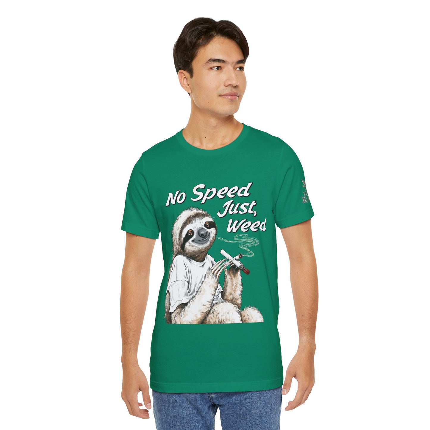 Slow Motion Tee - Premium Airlume Cotton Cannabis Culture Sloth Humor Art