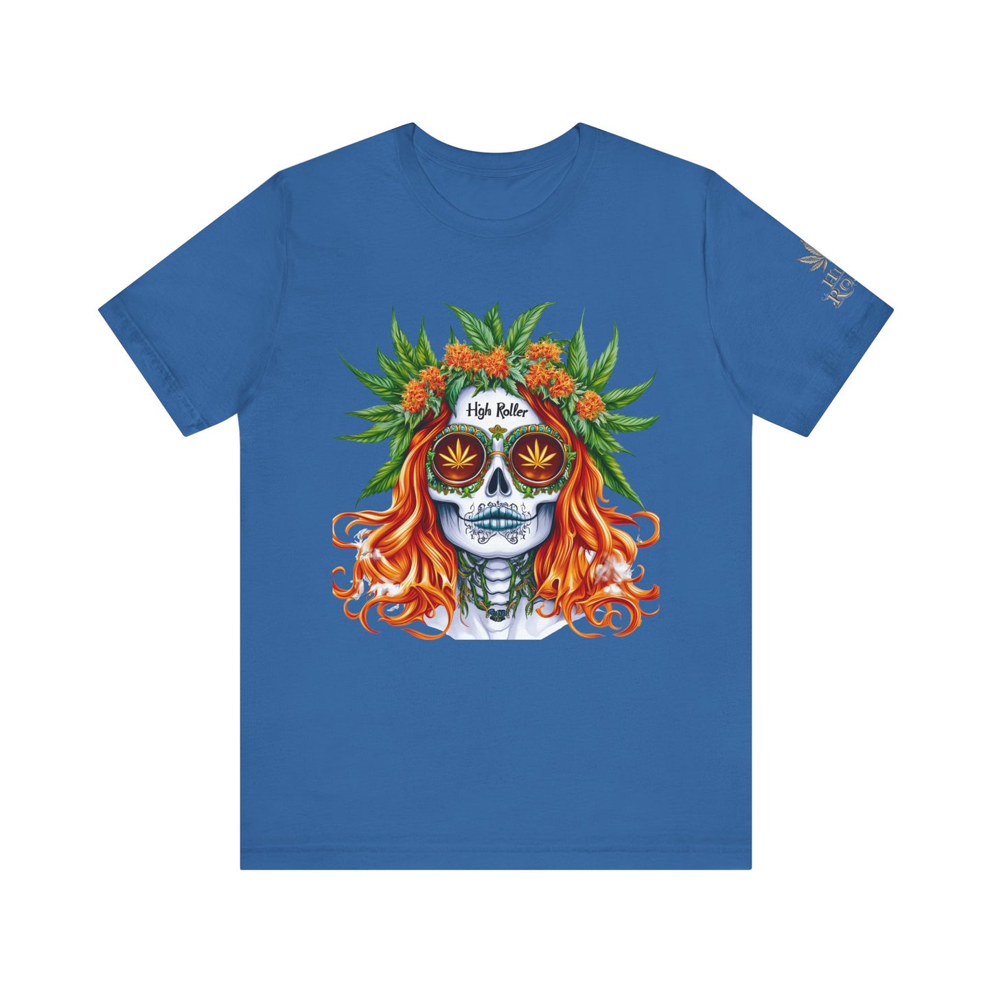 Sugar Skull Cannabis Tee - Day of Dead Art Design | High Roller