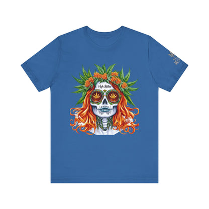 Sugar Skull Cannabis Tee - Day of Dead Art Design | High Roller