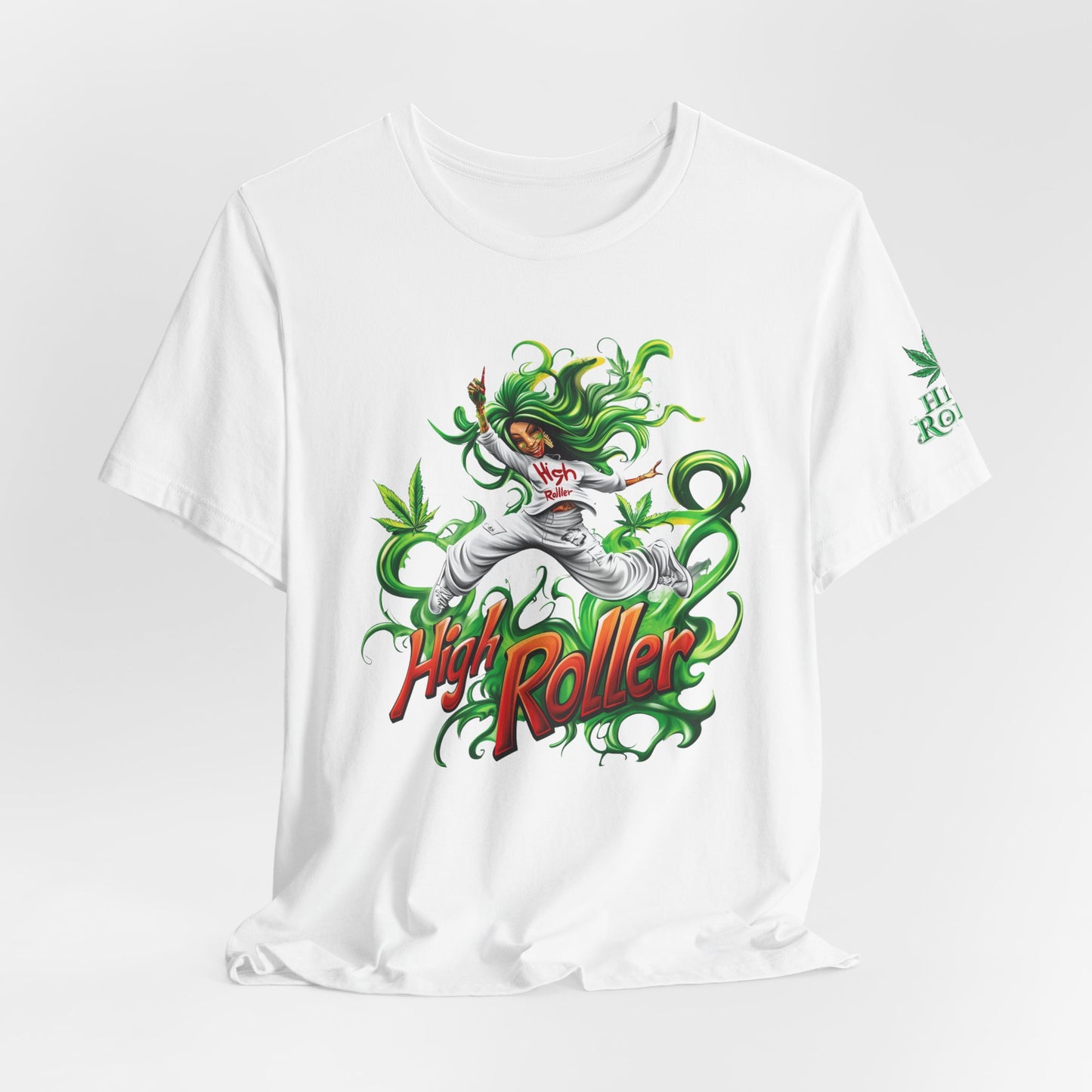 Green Goddess Dance Tee - Premium Airlume Cotton Cannabis Culture Movement Art