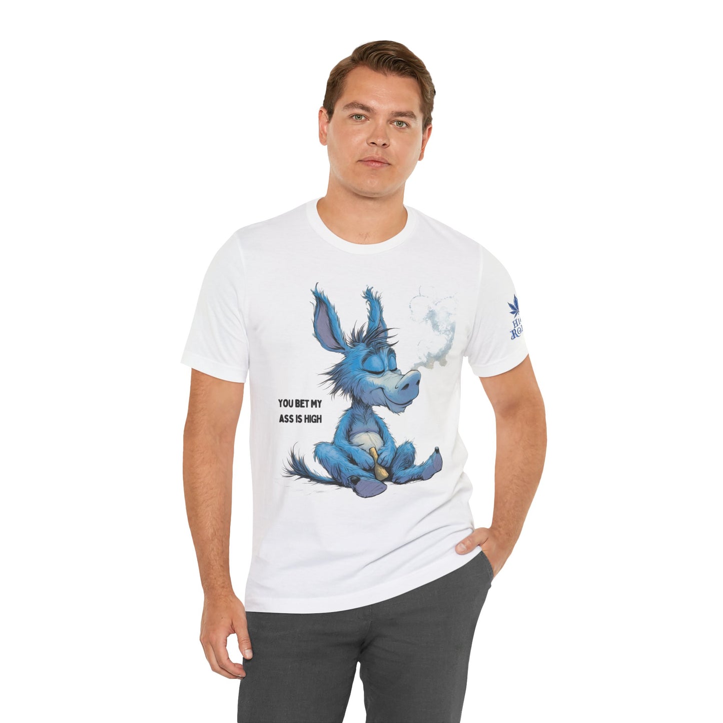 Blue Donkey Tee - Premium Airlume Cotton Cannabis Culture Humor Cartoon Art