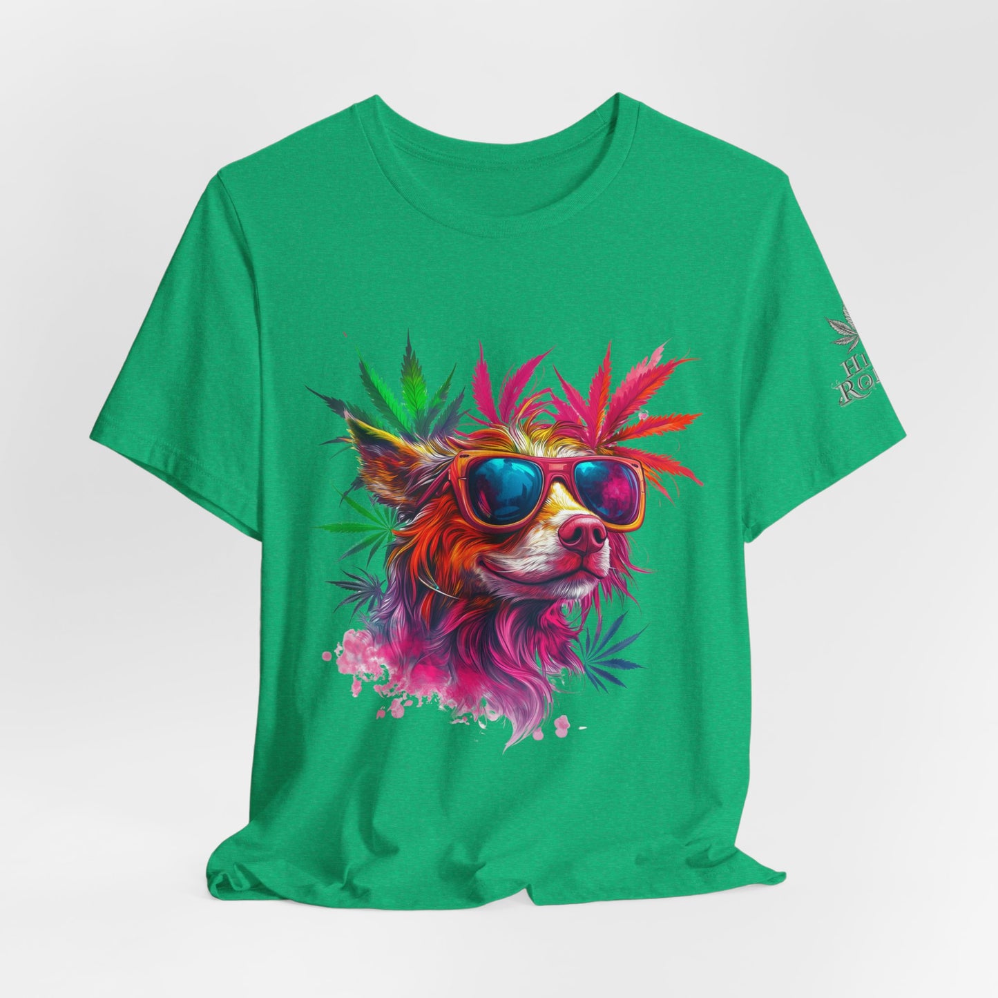 Spectrum Pup Tee - Premium Airlume Cotton Cannabis Culture Psychedelic Dog Art