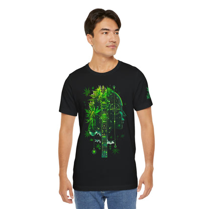 Digital Mind Tee - Premium Airlume Cotton Cannabis Culture Tech Art Matrix Design