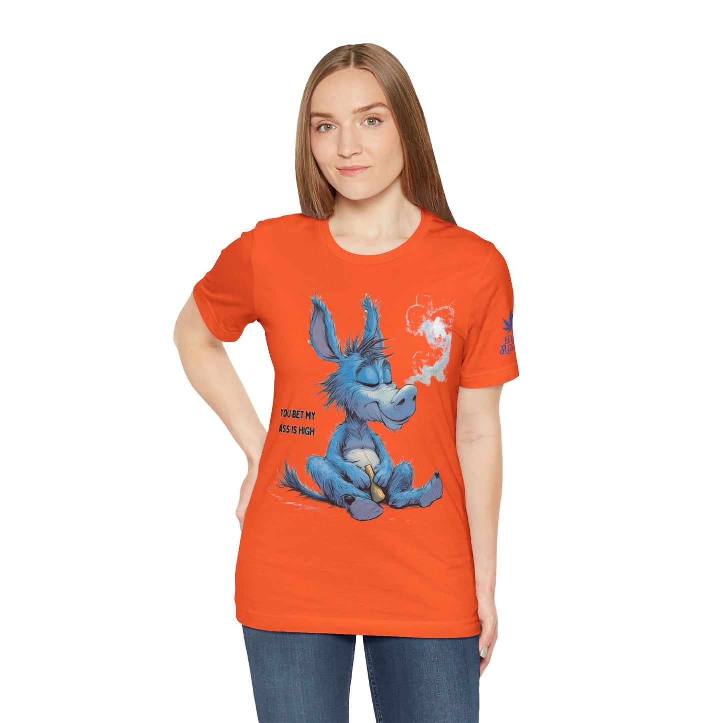 Blue Donkey Tee - Premium Airlume Cotton Cannabis Culture Humor Cartoon Art