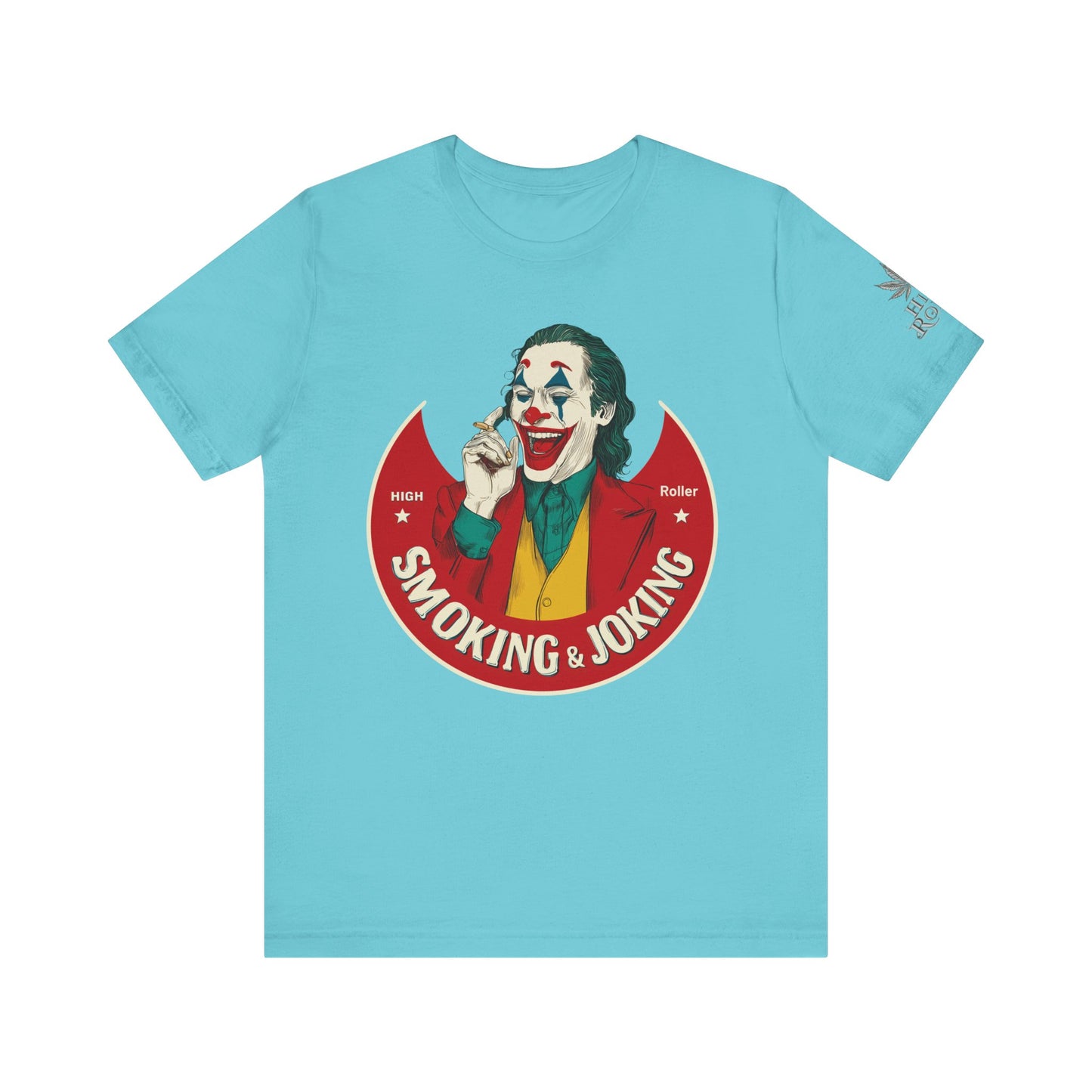 High Roller Villain T-Shirt - Premium Airlume Cotton Cannabis Joker Badge Art Tee