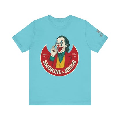 High Roller Villain T-Shirt - Premium Airlume Cotton Cannabis Joker Badge Art Tee