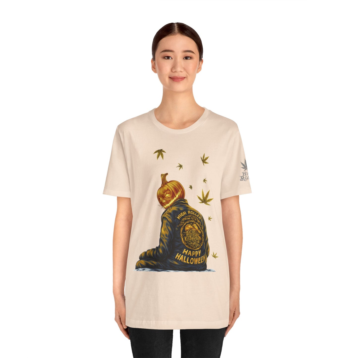 Pumpkin Head HIGH ROLLER Halloween T-Shirt - Premium Cannabis Culture Apparel