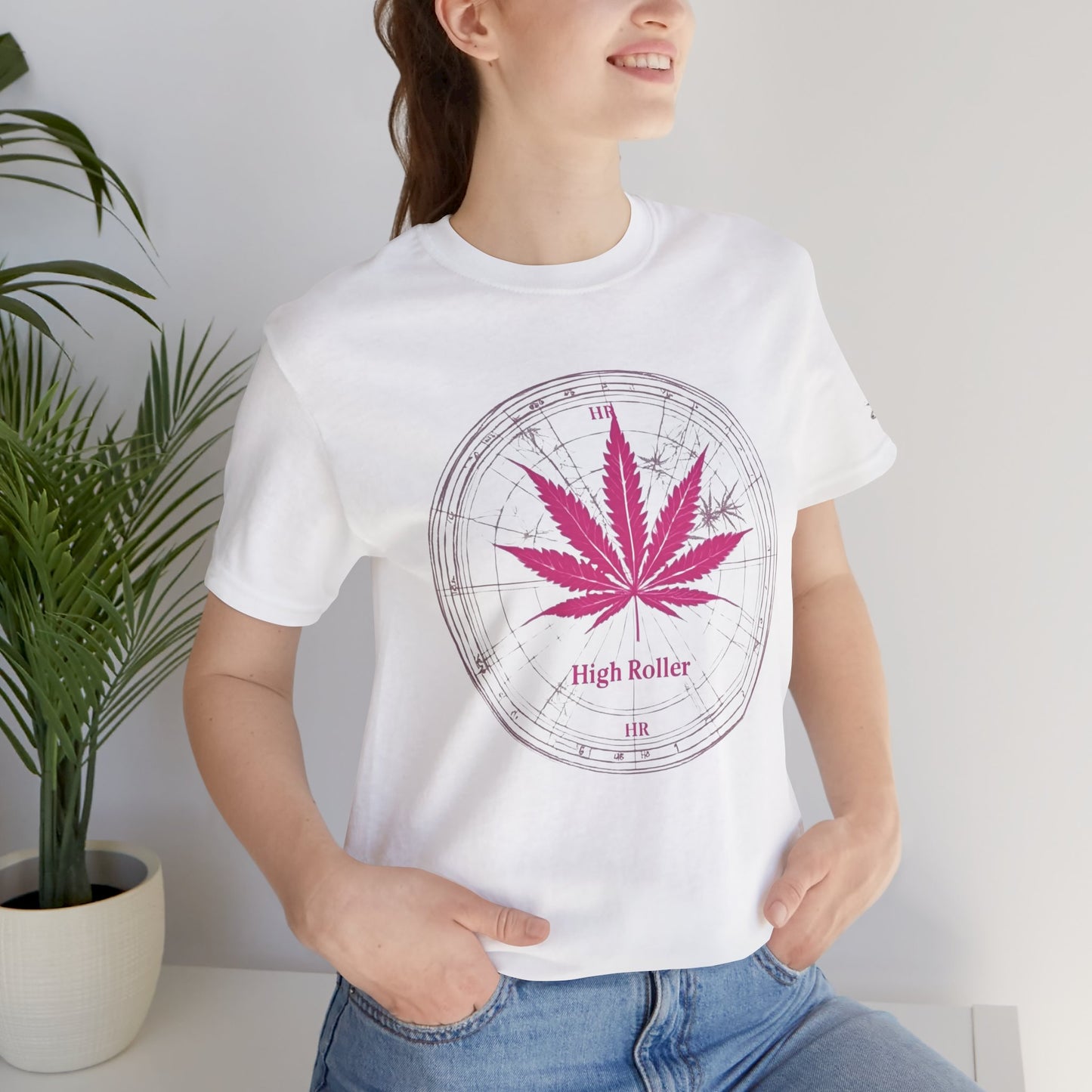 True North Tee - Premium Airlume Cotton Cannabis Culture Compass Navigation Art