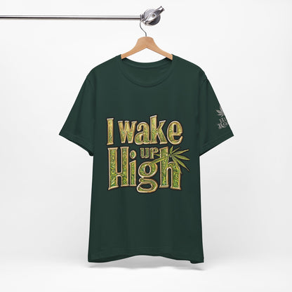 Wake Up High T-Shirt - Premium Airlume Cotton Cannabis Morning Mantra Tee