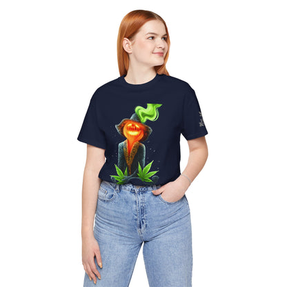 Victorian Pumpkin Gentleman HIGH ROLLER Halloween Cannabis T-Shirt - Premium Jack-o'-Lantern Aristocrat Meditation 420 Apparel