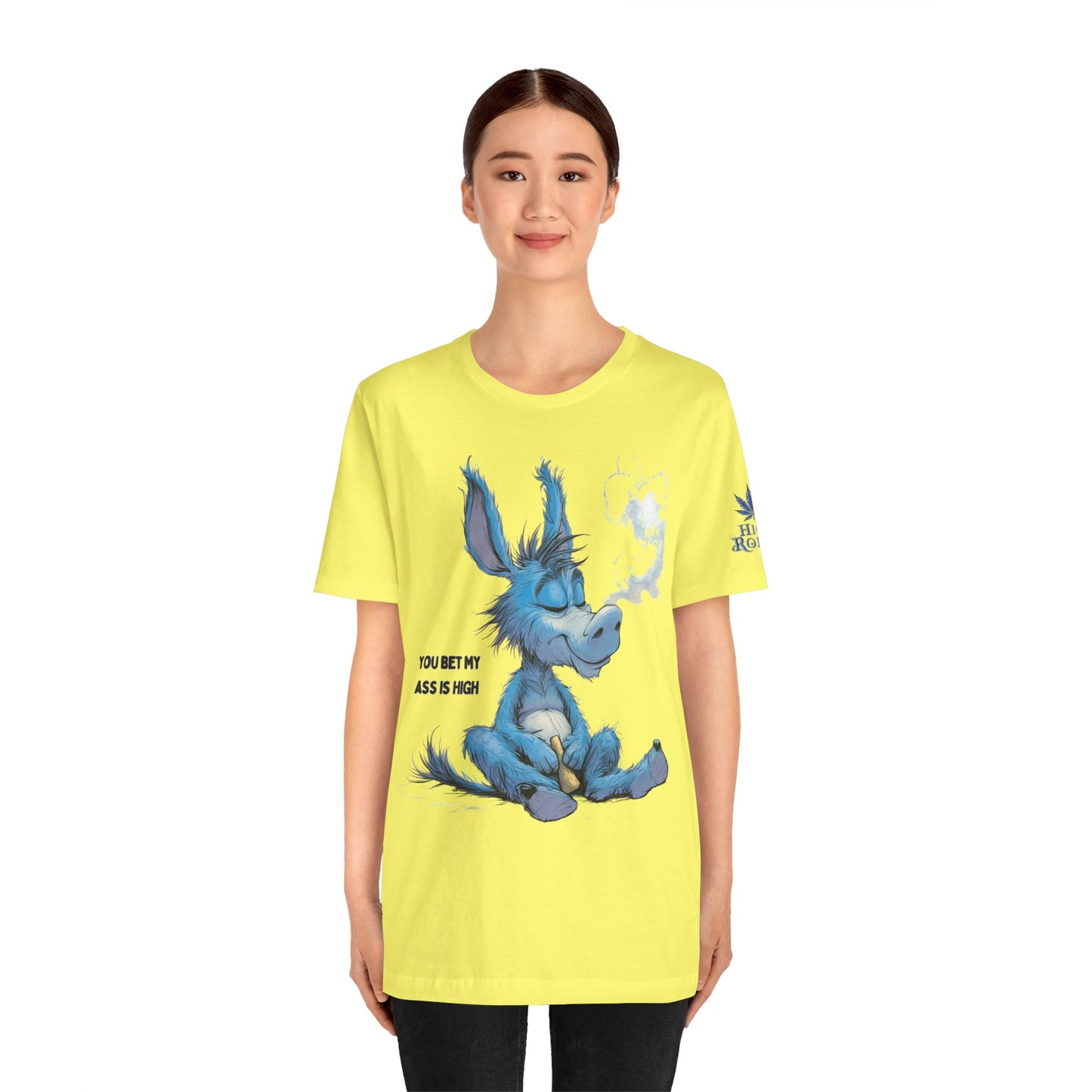 Blue Donkey Tee - Premium Airlume Cotton Cannabis Culture Humor Cartoon Art