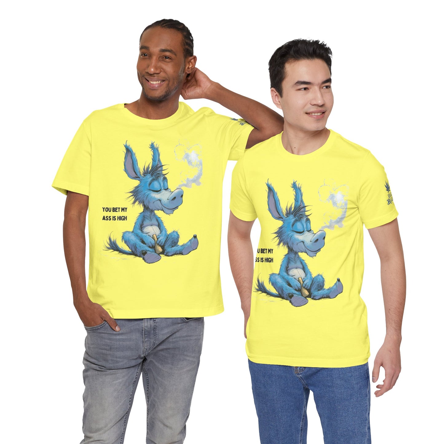 Blue Donkey Tee - Premium Airlume Cotton Cannabis Culture Humor Cartoon Art
