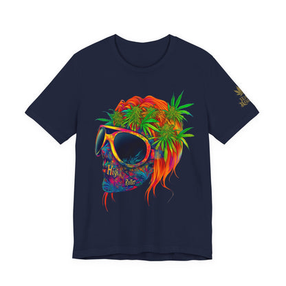 Tropical Cannabis Skull Tee - Paradise Vibes Art Design | High Roller