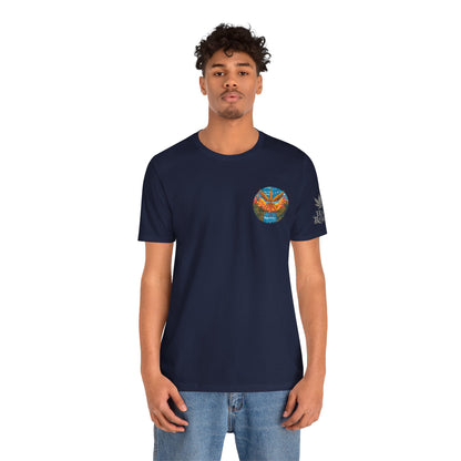 Cannabis Paradise Circle Tee - Tropical Sunset Art Design | High Roller