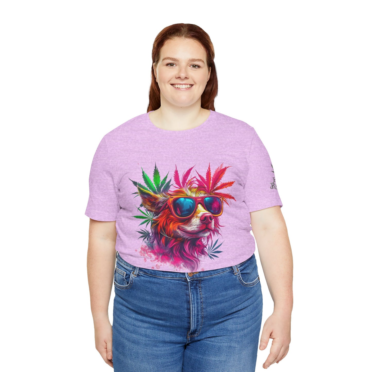 Spectrum Pup Tee - Premium Airlume Cotton Cannabis Culture Psychedelic Dog Art