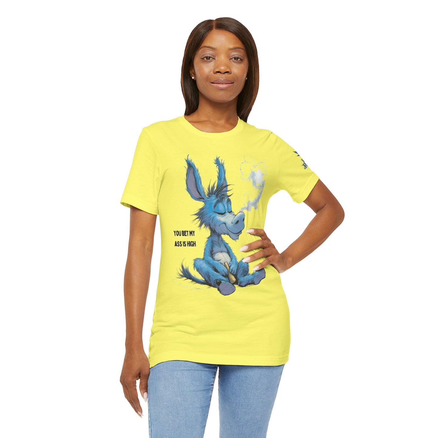 Blue Donkey Tee - Premium Airlume Cotton Cannabis Culture Humor Cartoon Art