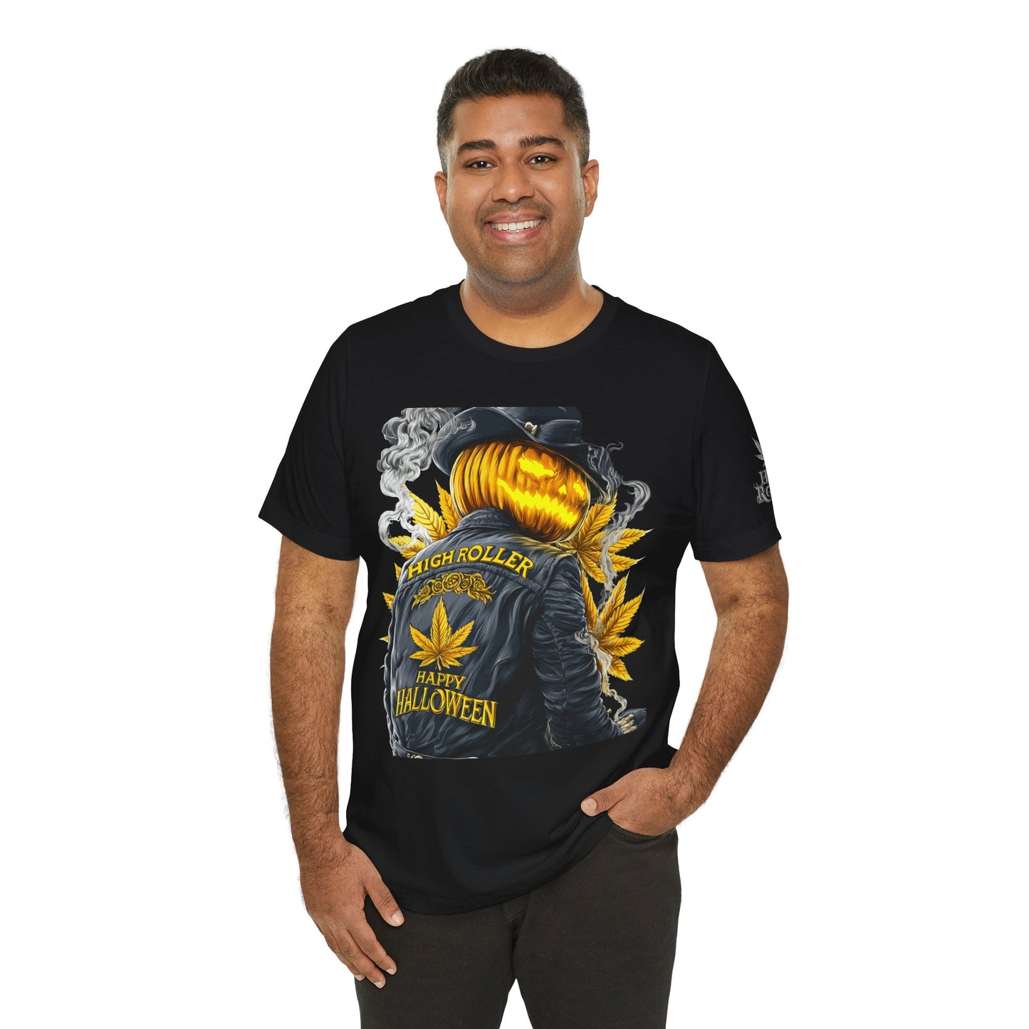 Halloween Witch Rider Cannabis T-Shirt - Premium Spooky 420 Biker Edition Apparel