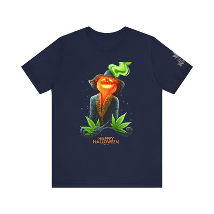 Victorian Pumpkin Gentleman HIGH ROLLER Halloween Cannabis T-Shirt - Premium Jack-o'-Lantern Aristocrat Meditation 420 Apparel