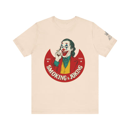 High Roller Villain T-Shirt - Premium Airlume Cotton Cannabis Joker Badge Art Tee